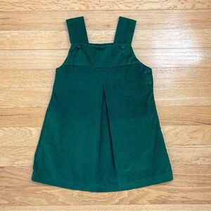 VINTAGE VGUC Classic Forest Green Corduroy Jumper Dress Pinafore
